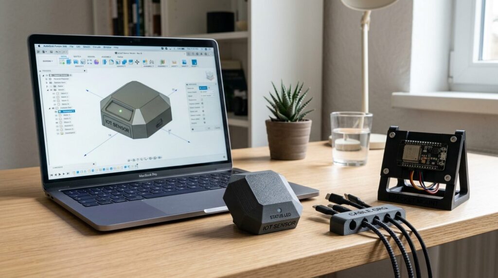 Modern smart home IoT devices printed from PETG filament arr