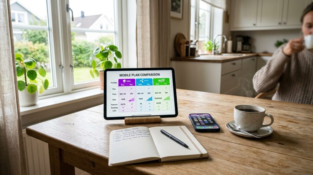 Professional stock photo of a Scandinavian kitchen table wit